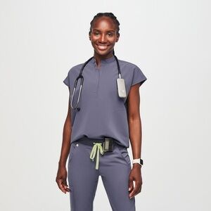 FIGS Rare: Space Navy Rafaela Scrub Top -S